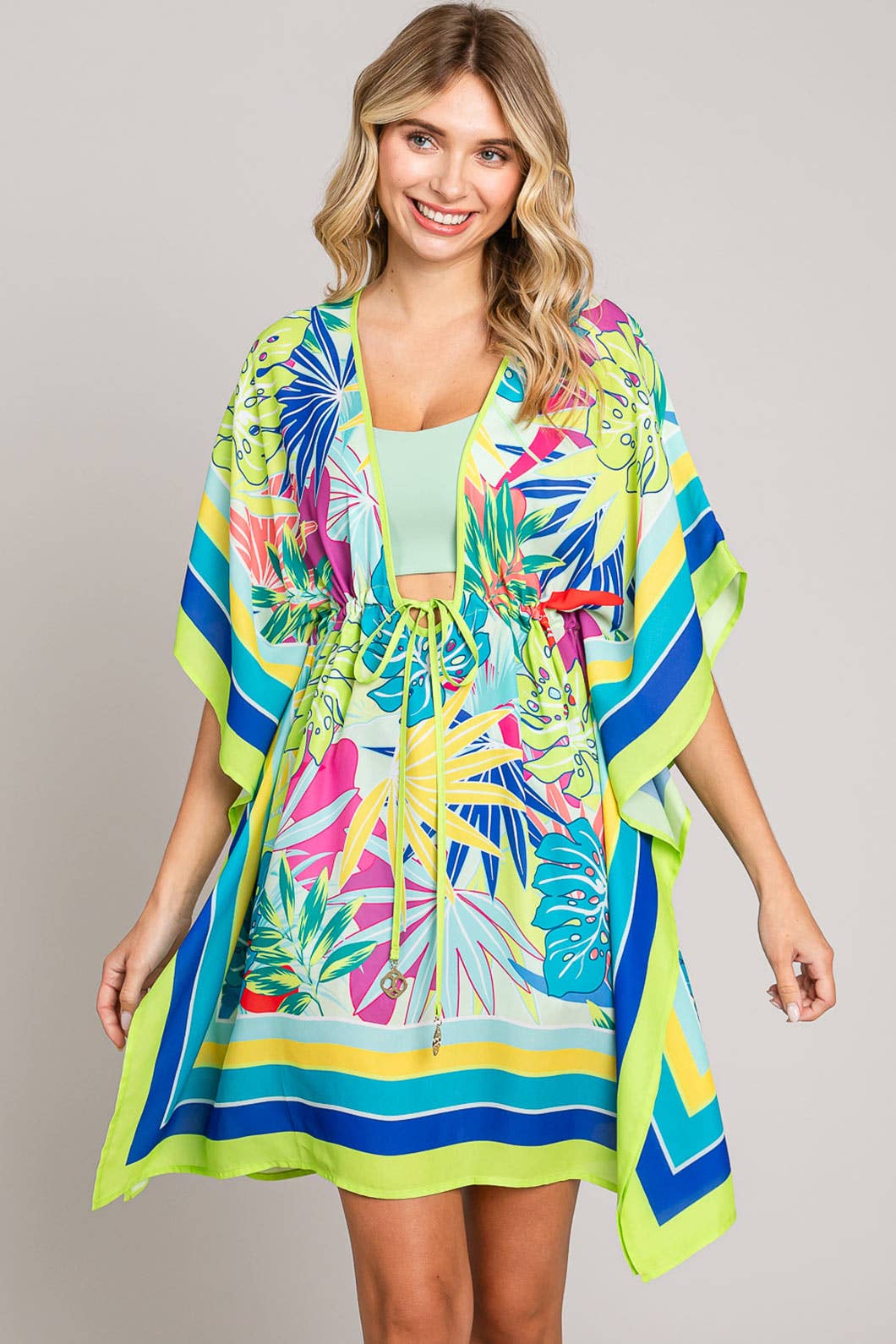 Women's Bright Colorway Floral Prints Coverup Top