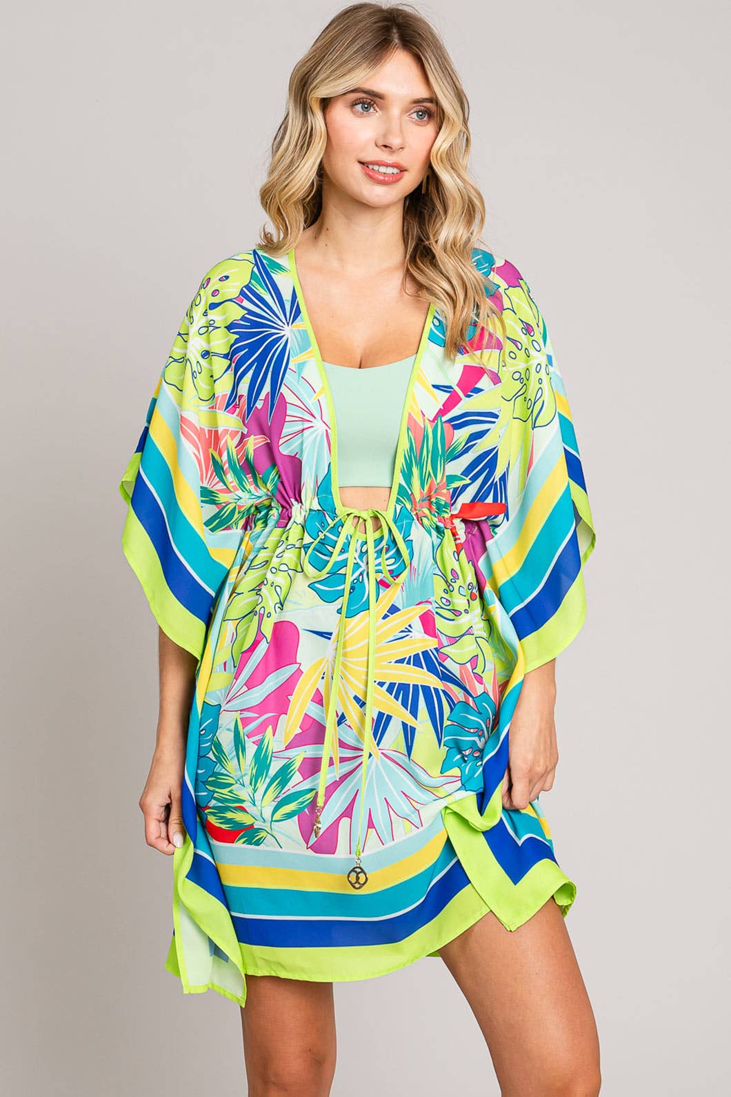 Women's Bright Colorway Floral Prints Coverup Top