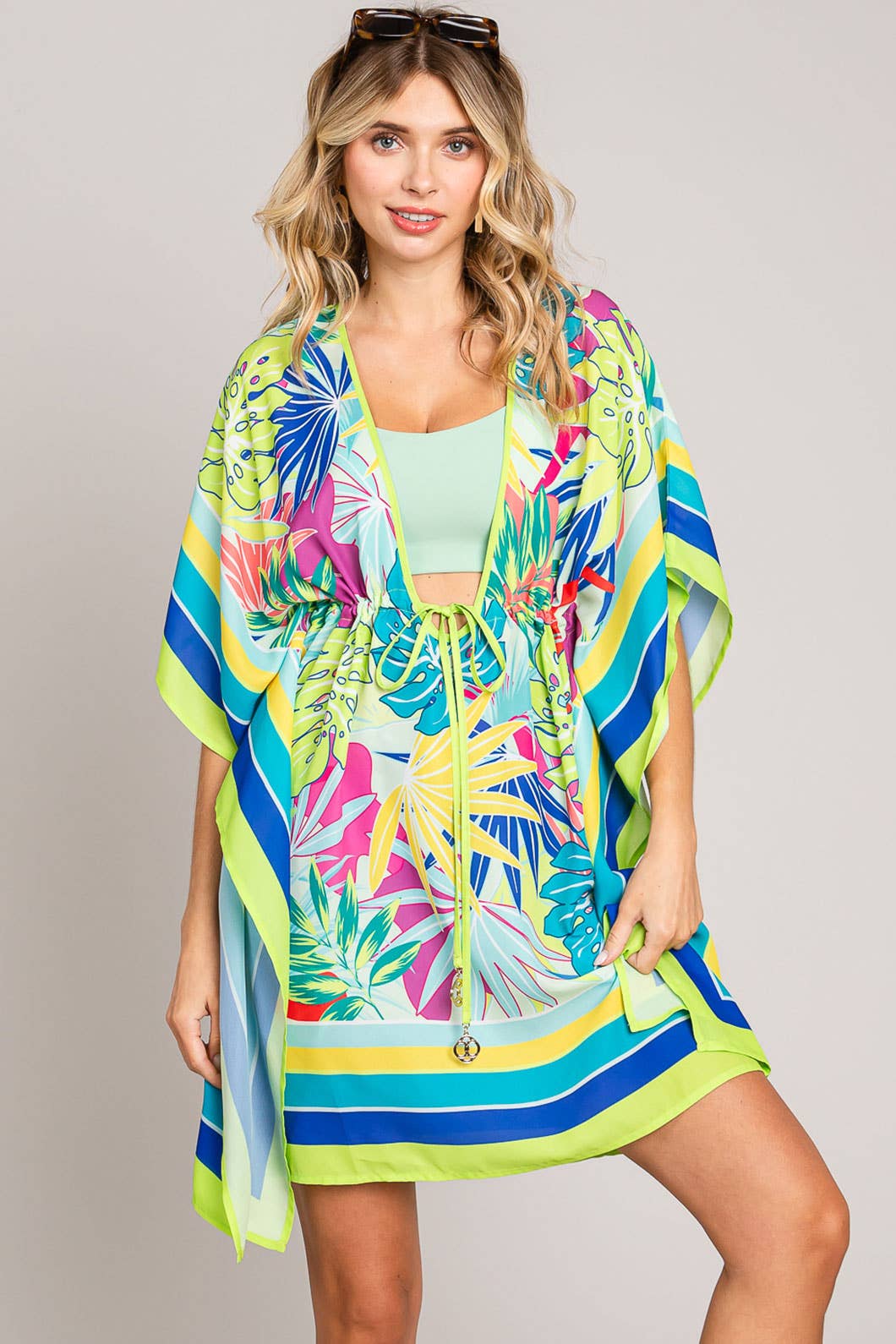 Women's Bright Colorway Floral Prints Coverup Top