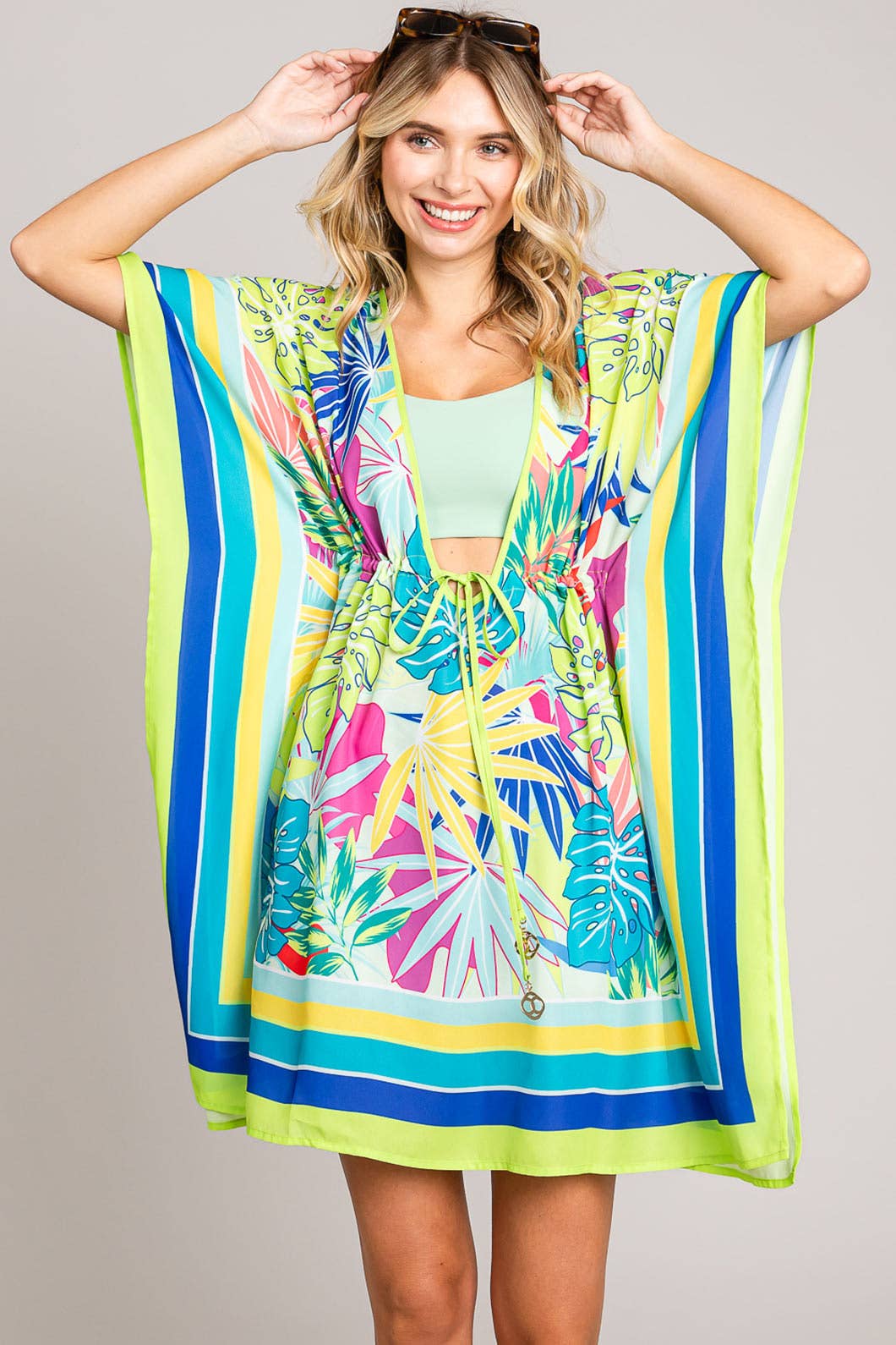 Women's Bright Colorway Floral Prints Coverup Top