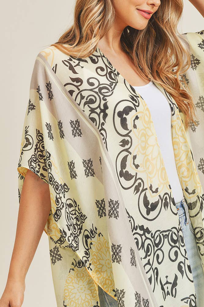 Bohemian Pattern Kimono: Blue