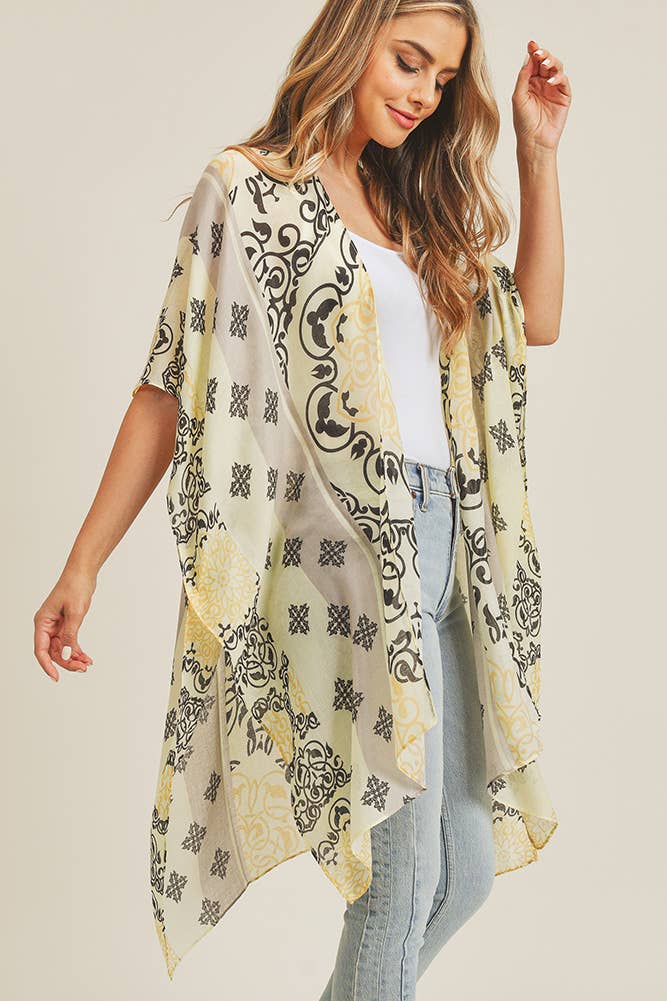 Bohemian Pattern Kimono: Blue
