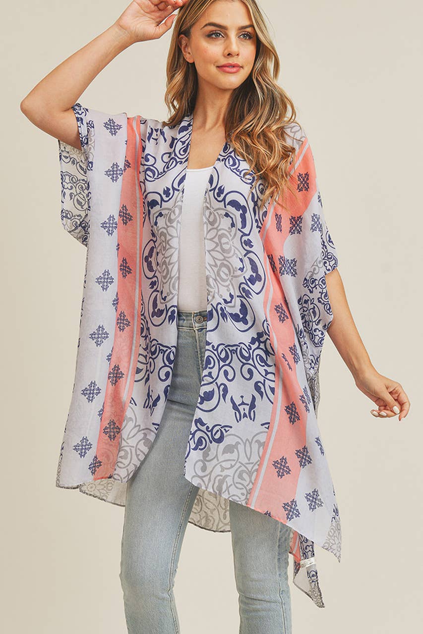 Bohemian Pattern Kimono: Blue