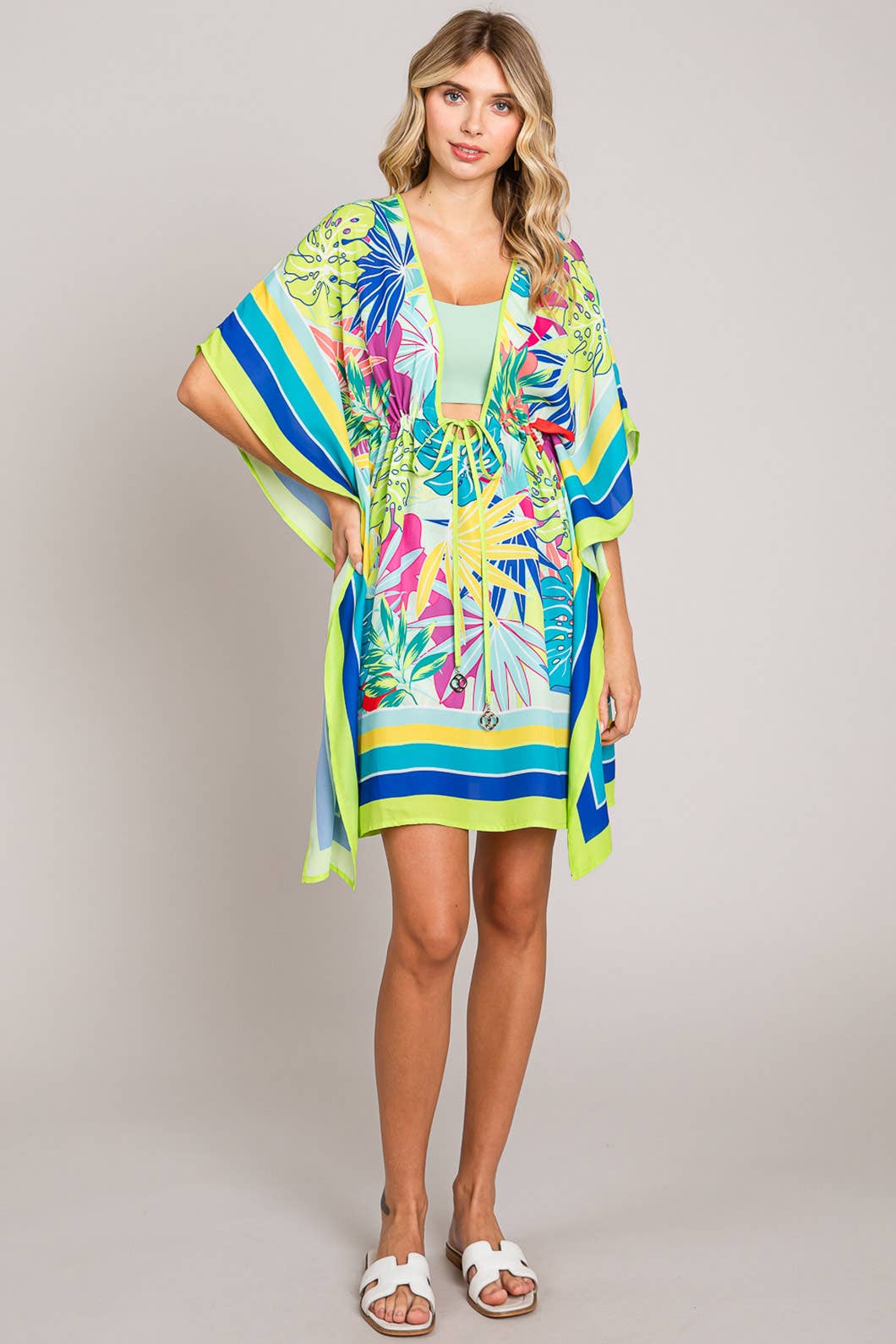 Women's Bright Colorway Floral Prints Coverup Top
