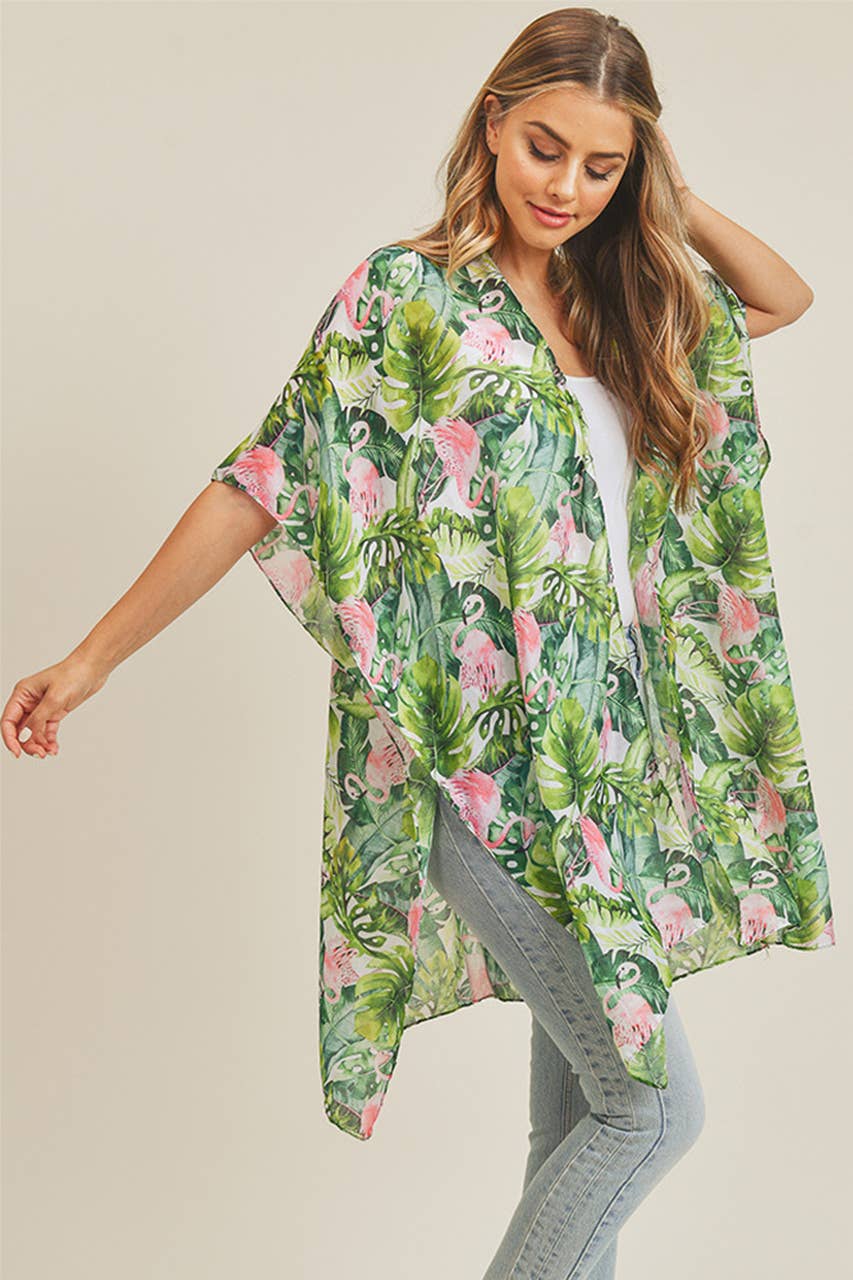 Tropical Flamingo Kimono