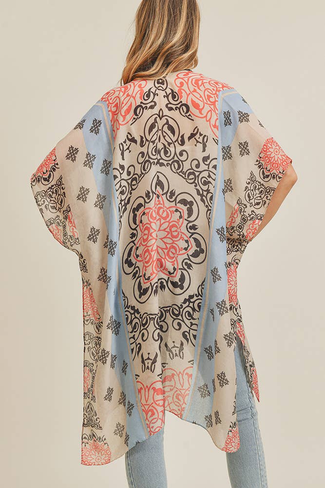 Bohemian Pattern Kimono: Blue