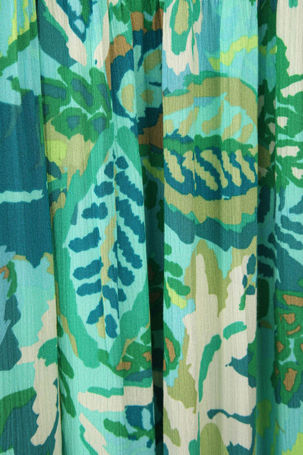Sleeveless Tropical Printed Summer Midi Dress: GREEN MIX