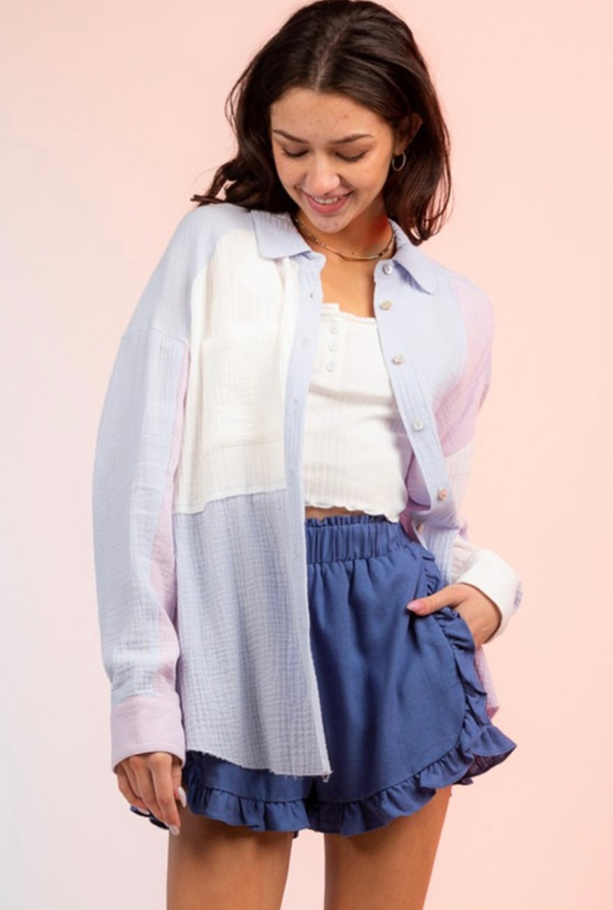 Ruffle Linen Shorts