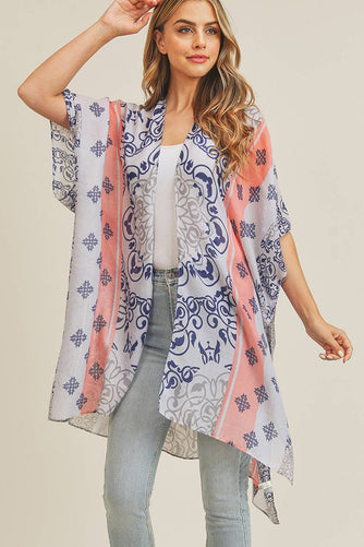 Bohemian Pattern Kimono: Blue