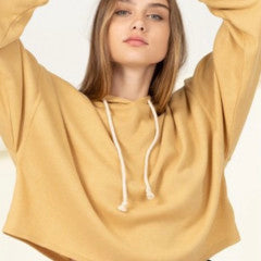 HONEY MUSTARD CROPPED HOODIE